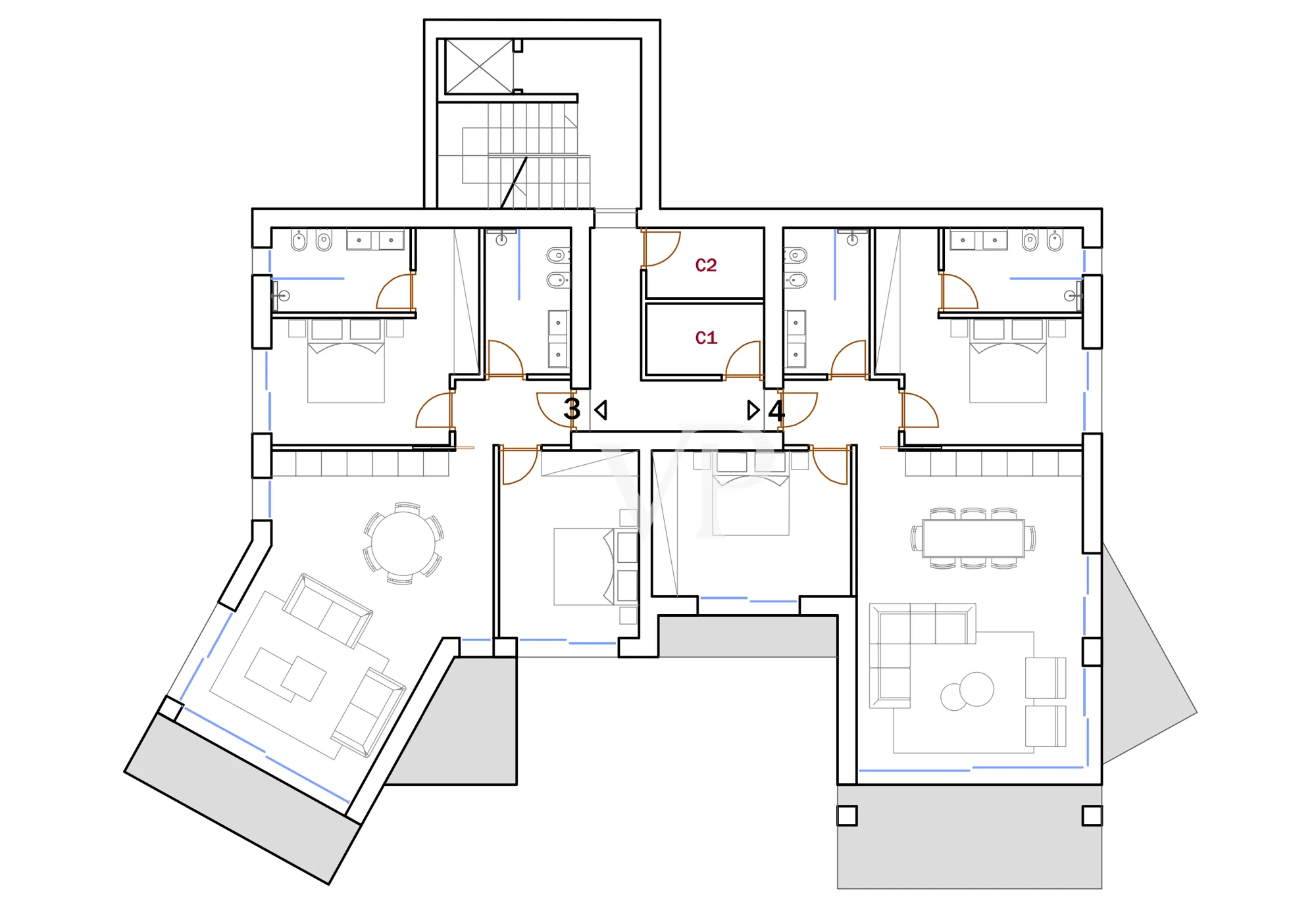 Edificio B - pianta piano primo