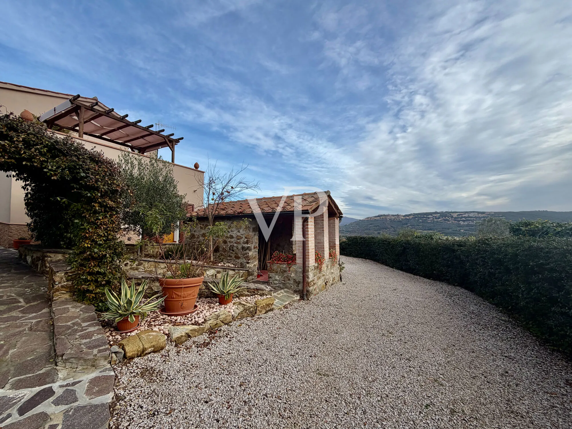 Renovated farmhouse with panoramic views of Massa Marittima and private garden in Tuscan Maremma