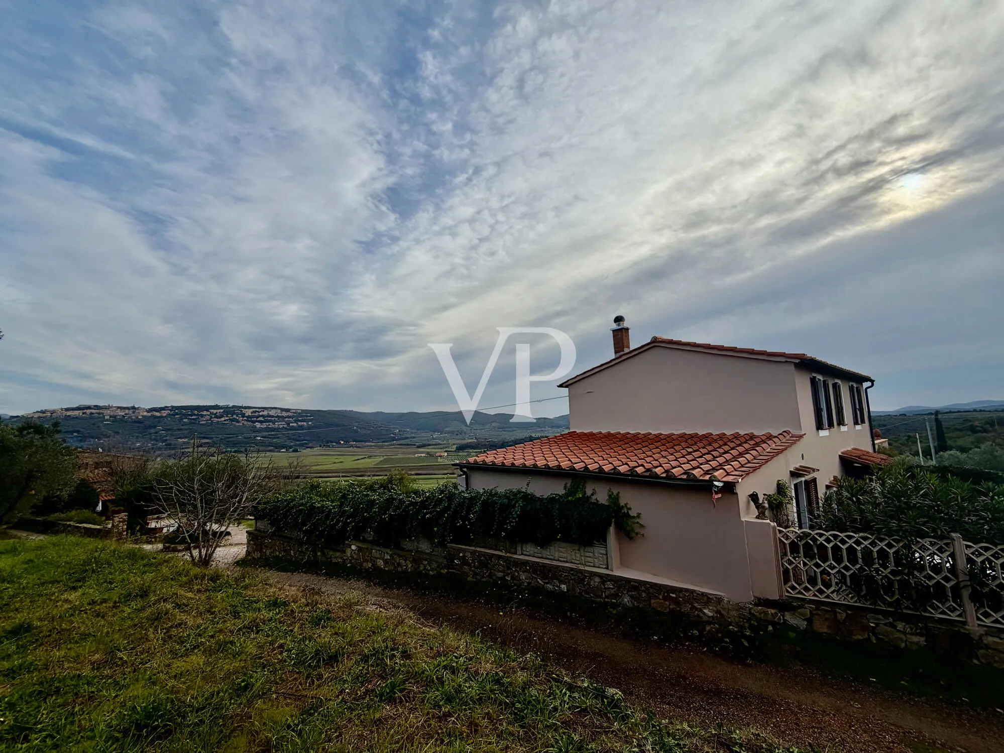 Renovated farmhouse with panoramic views of Massa Marittima and private garden in Tuscan Maremma