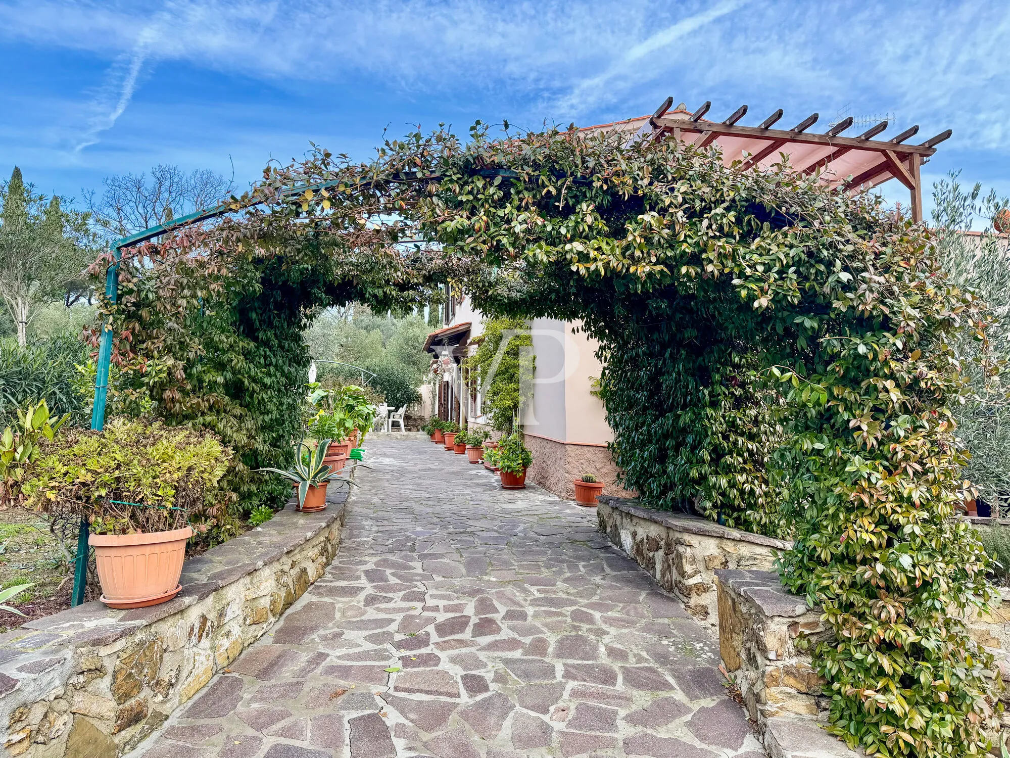 Renovated farmhouse with panoramic views of Massa Marittima and private garden in Tuscan Maremma