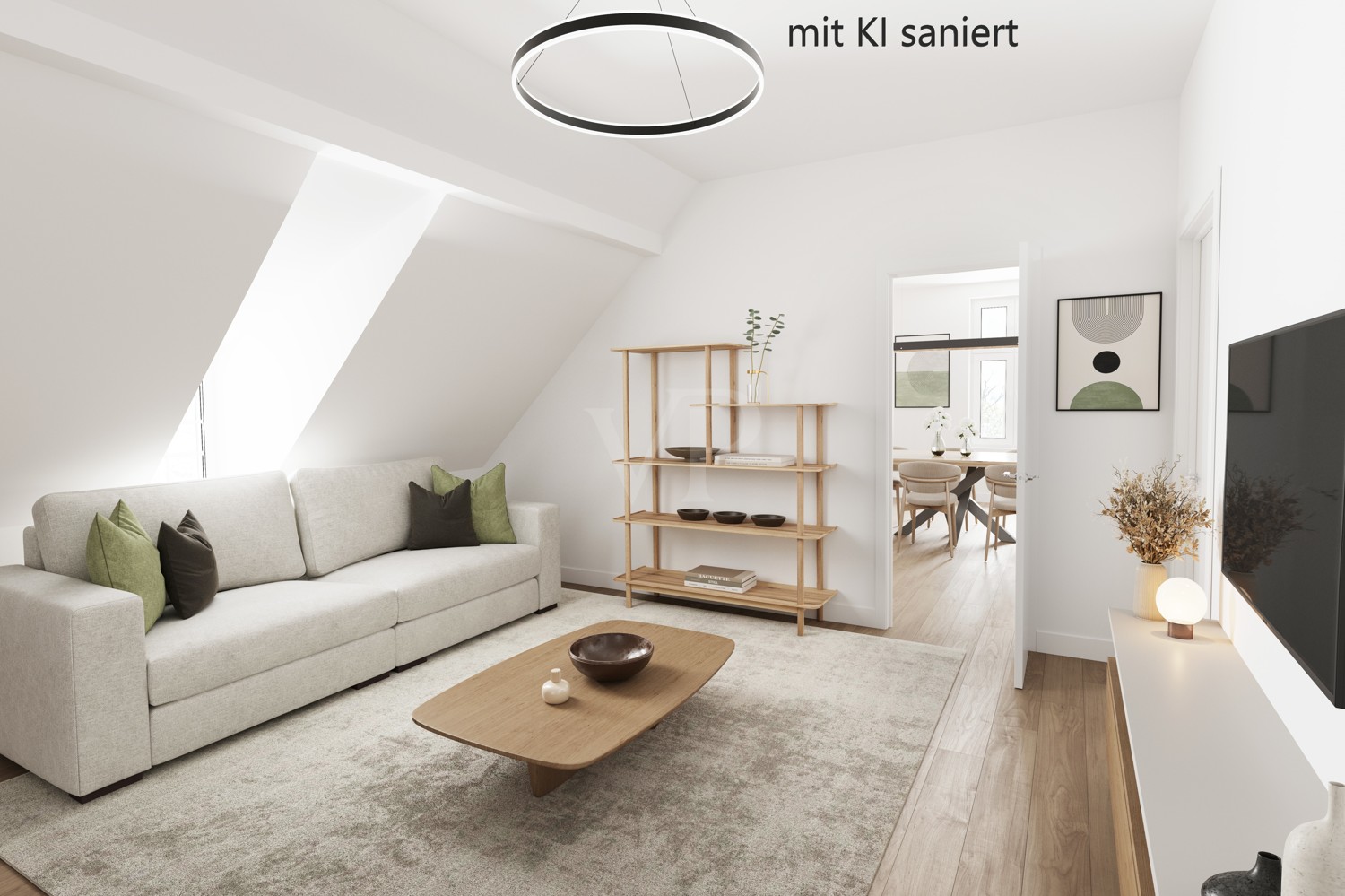 Wohnzimmer DG mit KI saniert