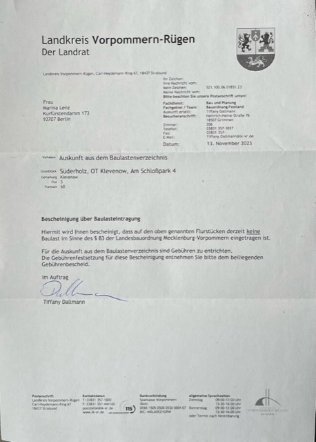Baulastenauskunft