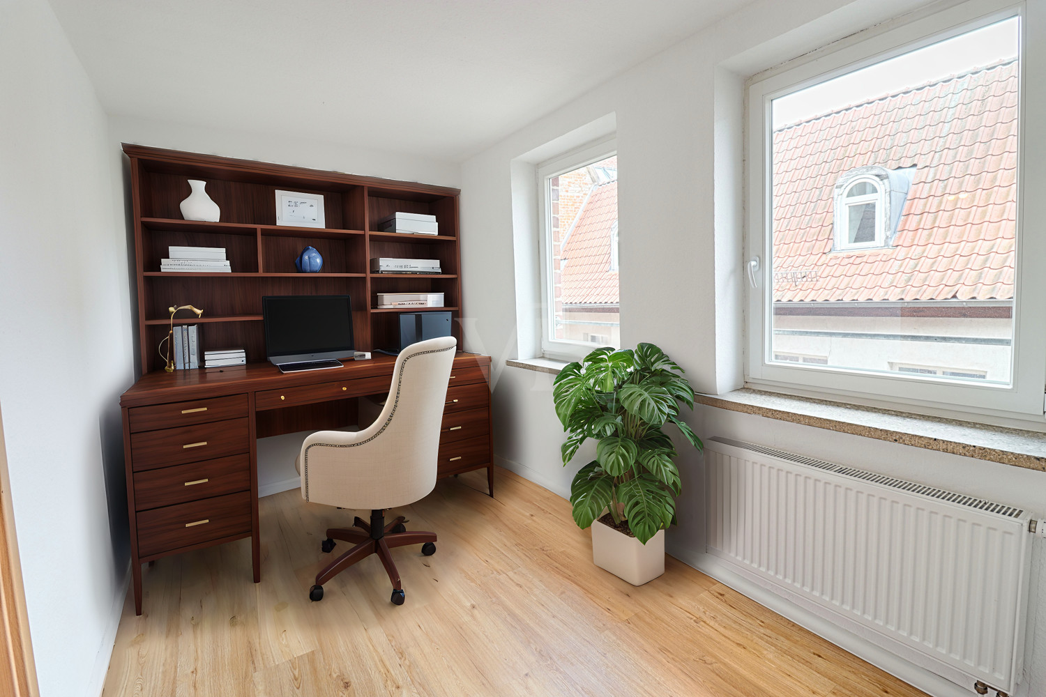 Schlafzimmer 2 als Büro digital möbliert