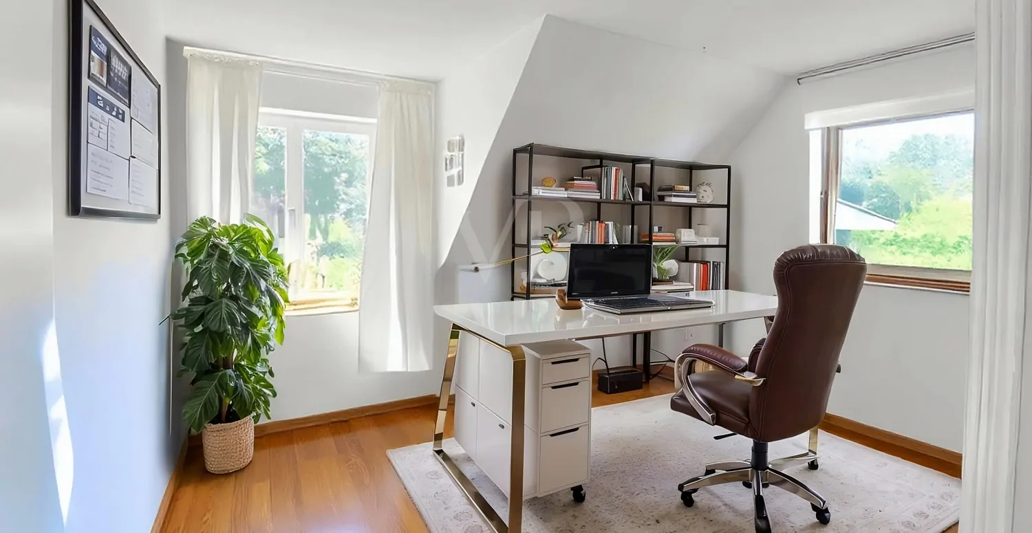 Arbeitszimmer digital möbliert DG