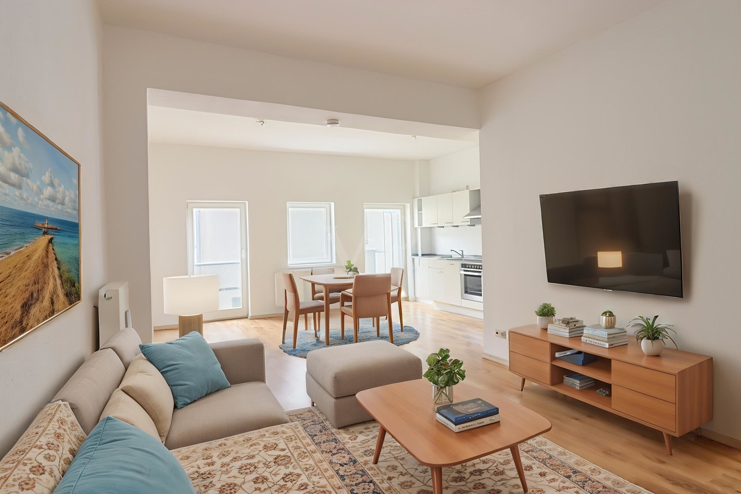 Wohn- und Esszimmer digital möbliert