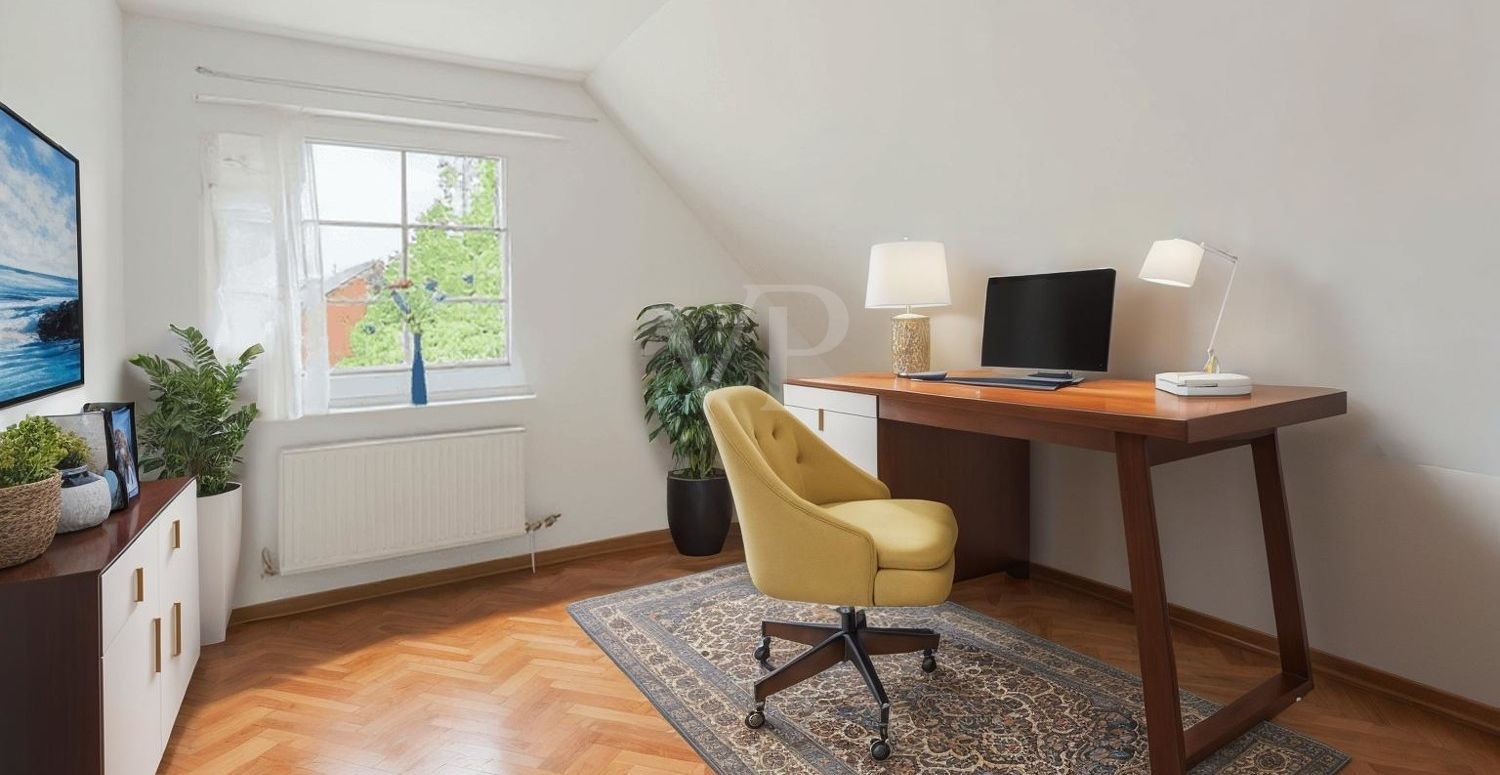 Schlafzimmer DG als Arbeitszimmer digital saniert