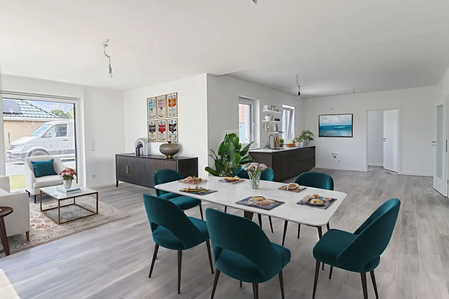 Esszimmer digital möbliert