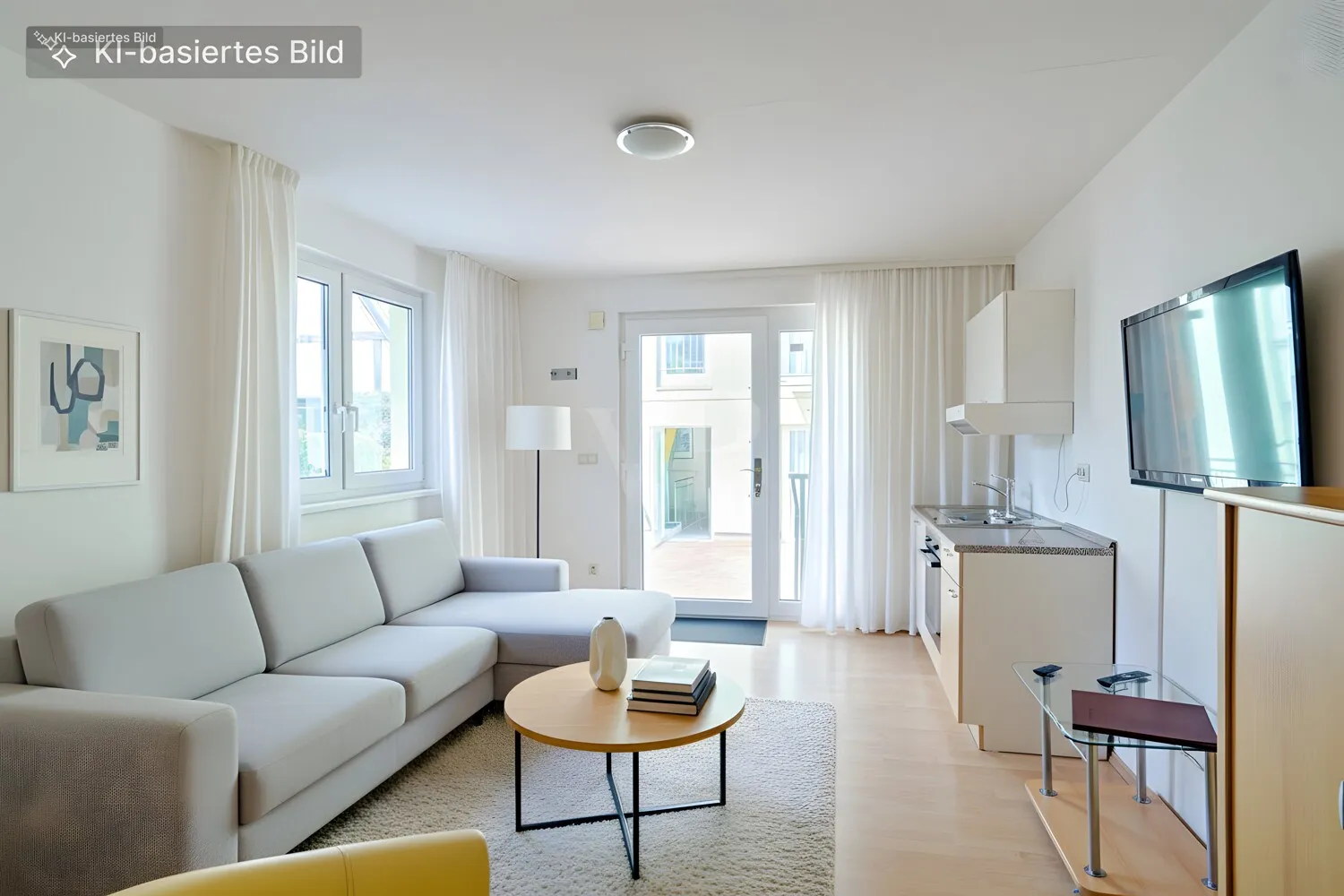 Wohnzimmer Anbau digital saniert