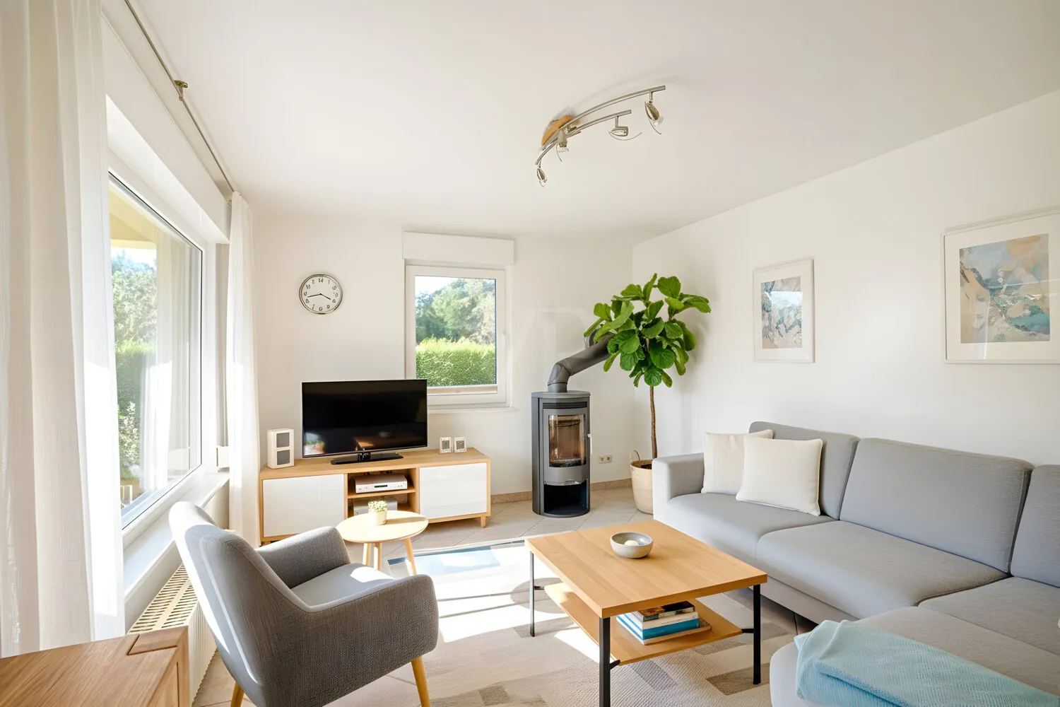 Wohnzimmer digital bearbeitet