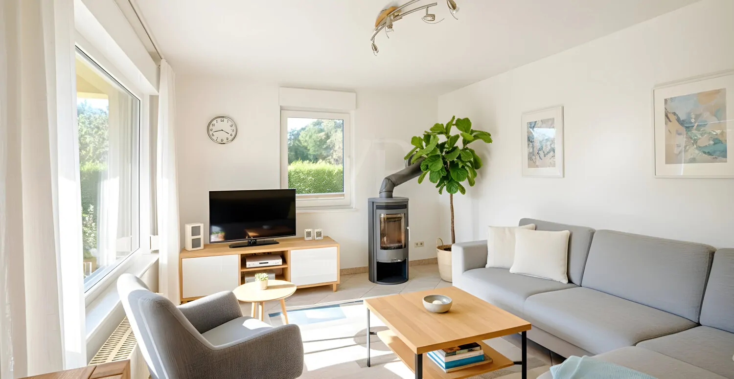 Wohnzimmer digital bearbeitet