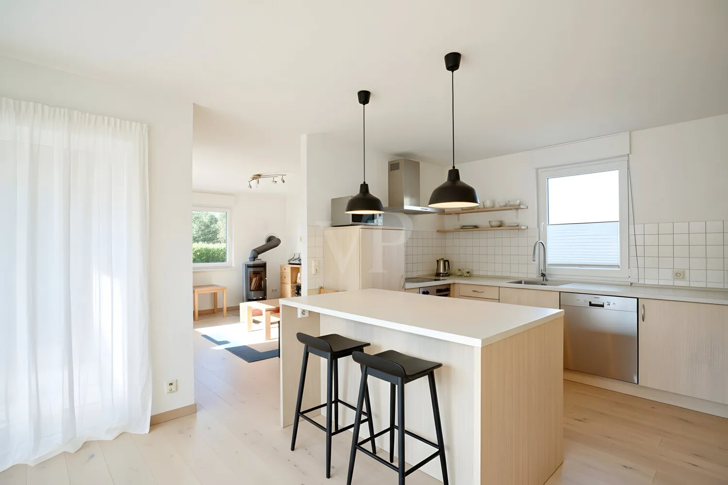 Wohnküche digital möbliert