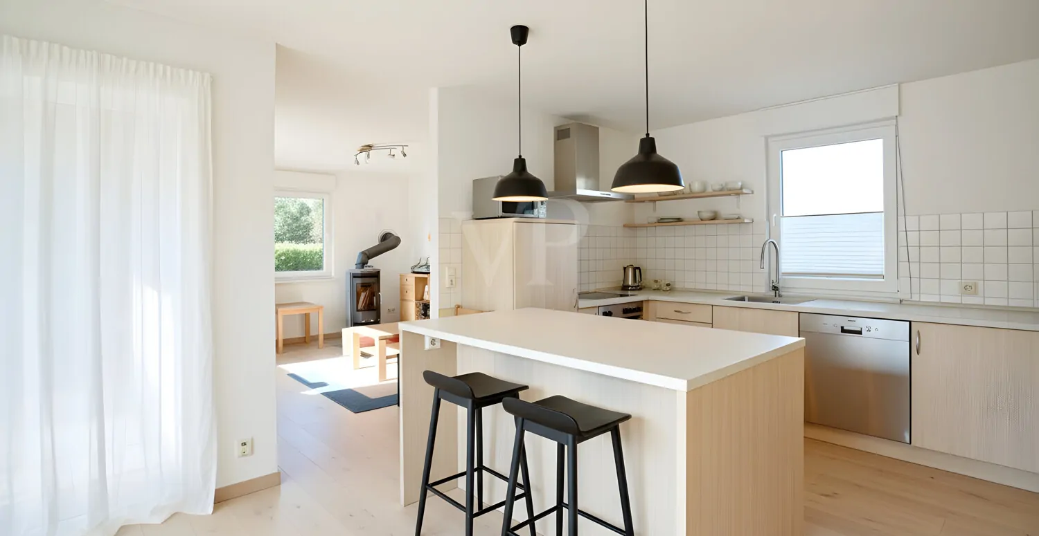 Wohnküche digital möbliert