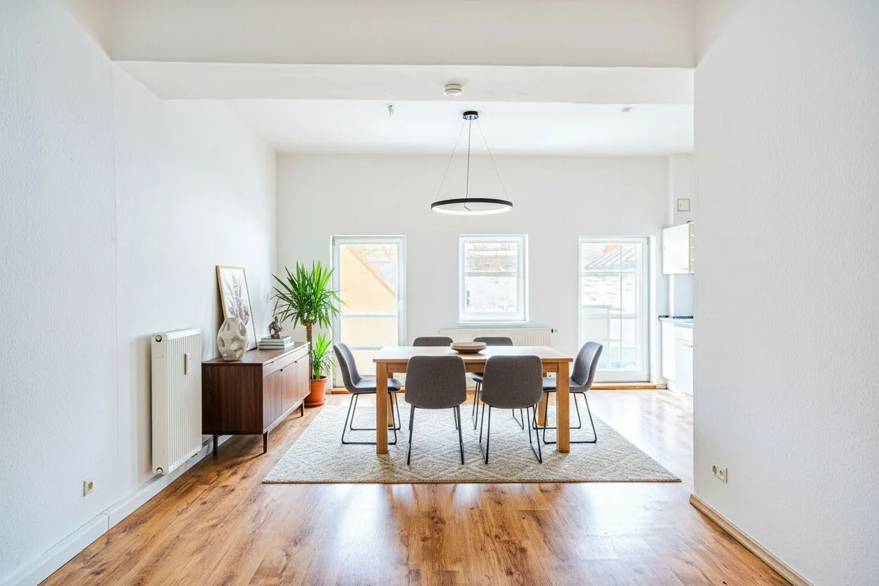 Wohnküche digital möbliert