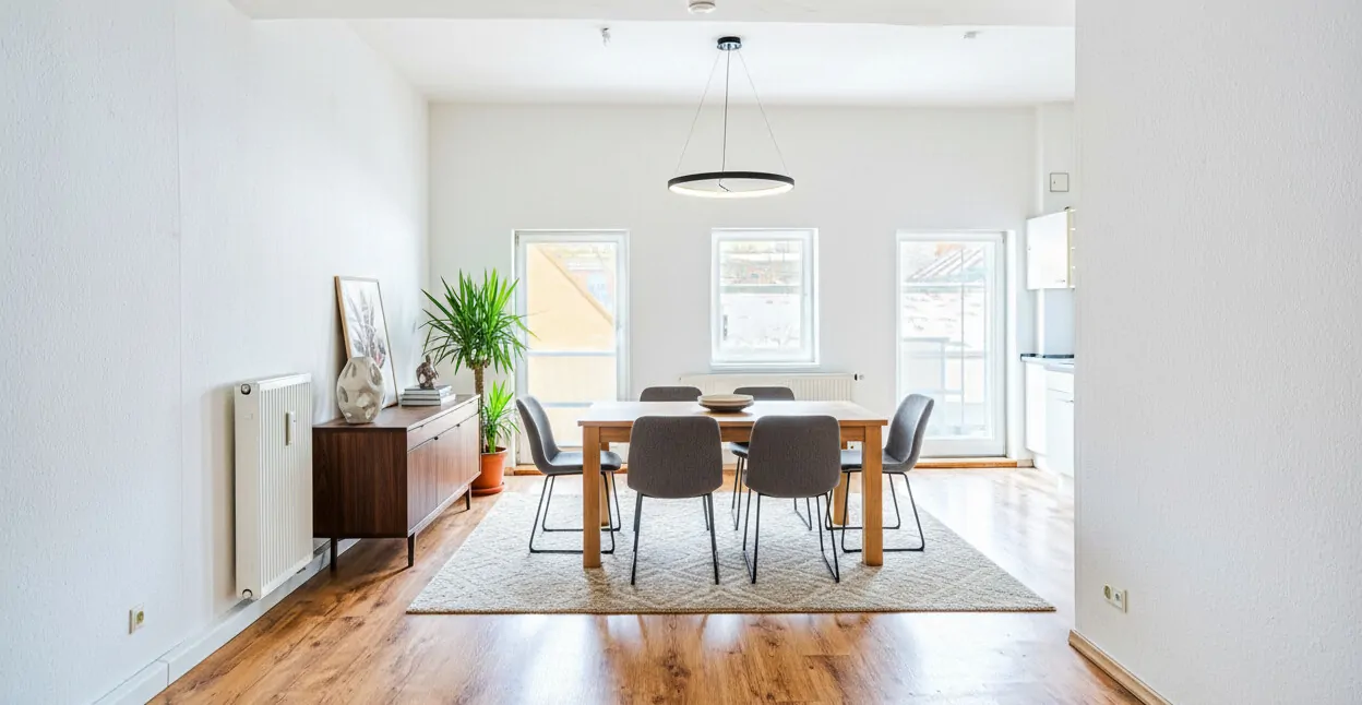 Wohnküche digital möbliert