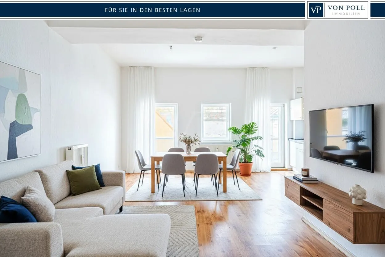 Wohnzimmer digital möbliert