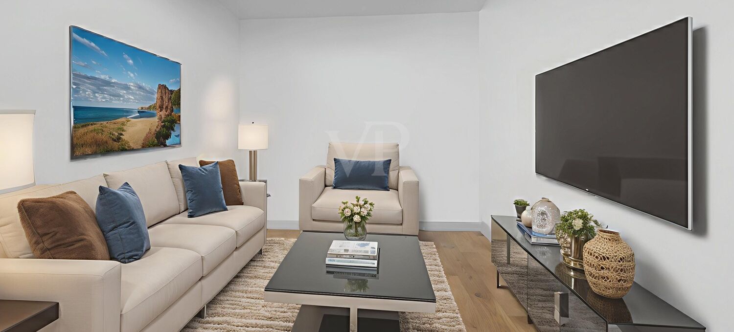 Wohnzimmer digital möbliert