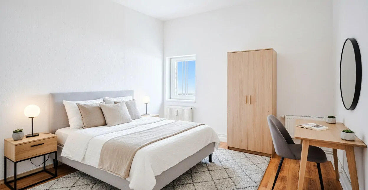 Schlafzimmer digital möbliert