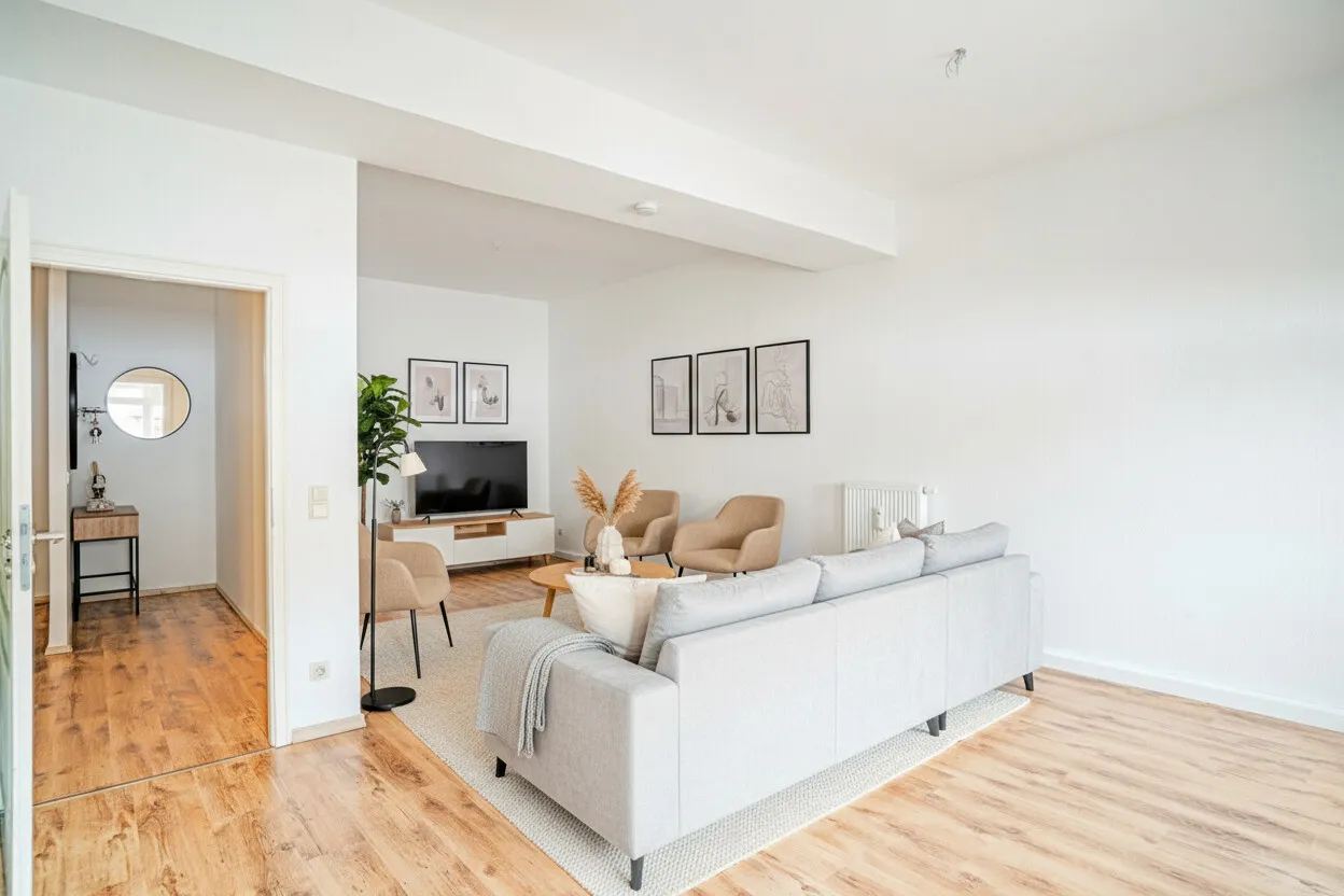 Wohnküche digital möbliert