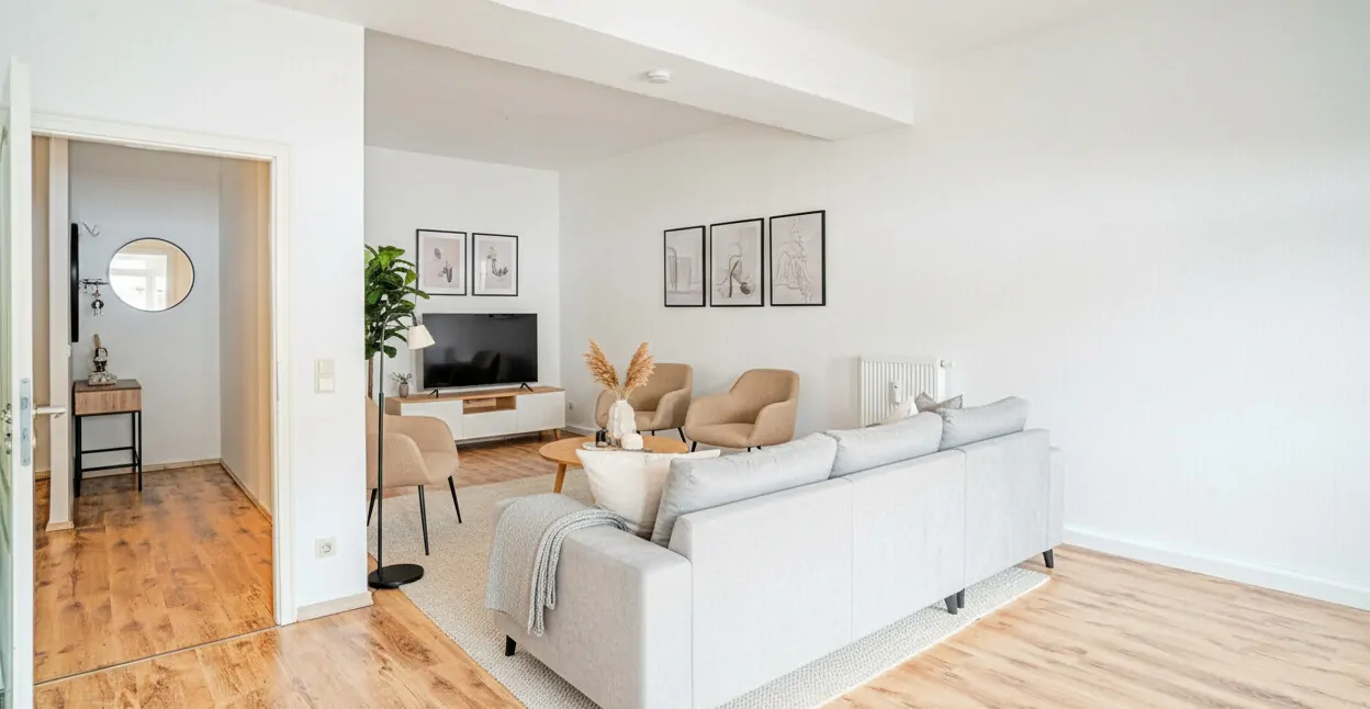 Wohnküche digital möbliert