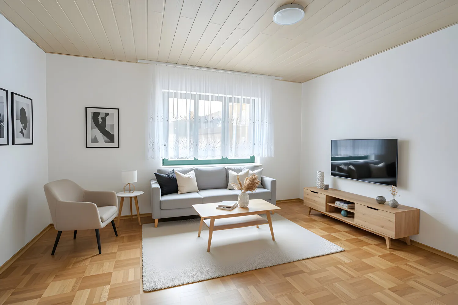 Wohnzimmer digital möbliert