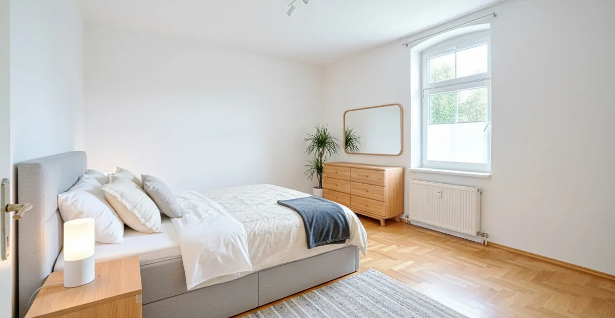 Schlafzimmer digital möbliert