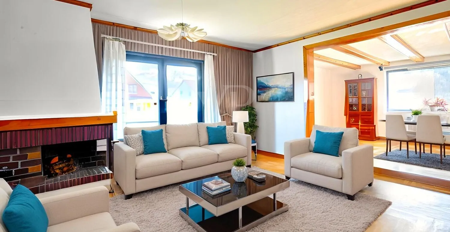 Kaminzimmer digital möbliert