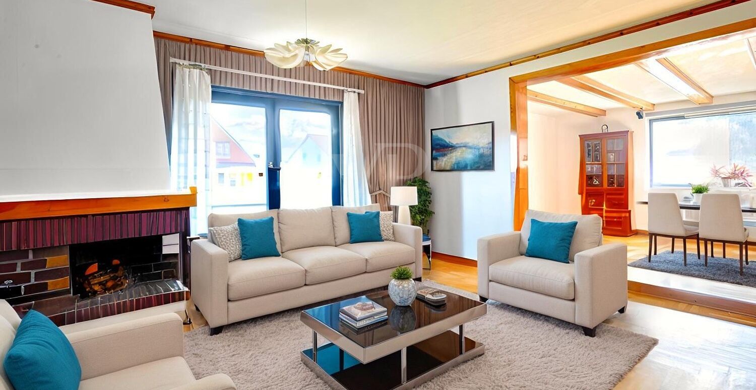 Kaminzimmer digital möbliert