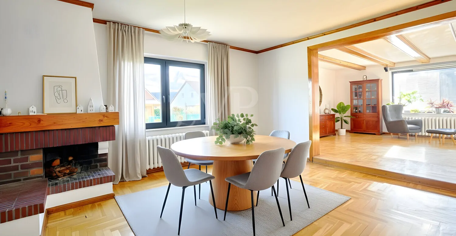 Kaminzimmer digital möbliert