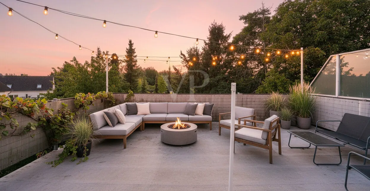 Dachterrasse digital möbliert