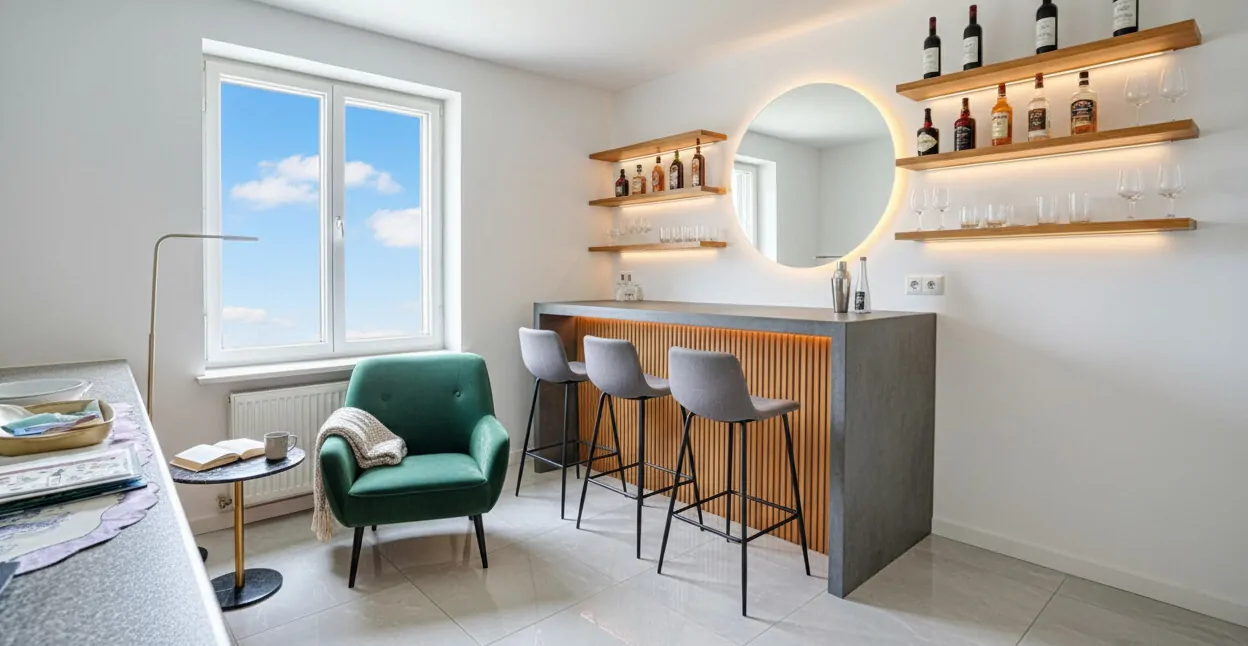 Küche digital als Hausbar möbliert