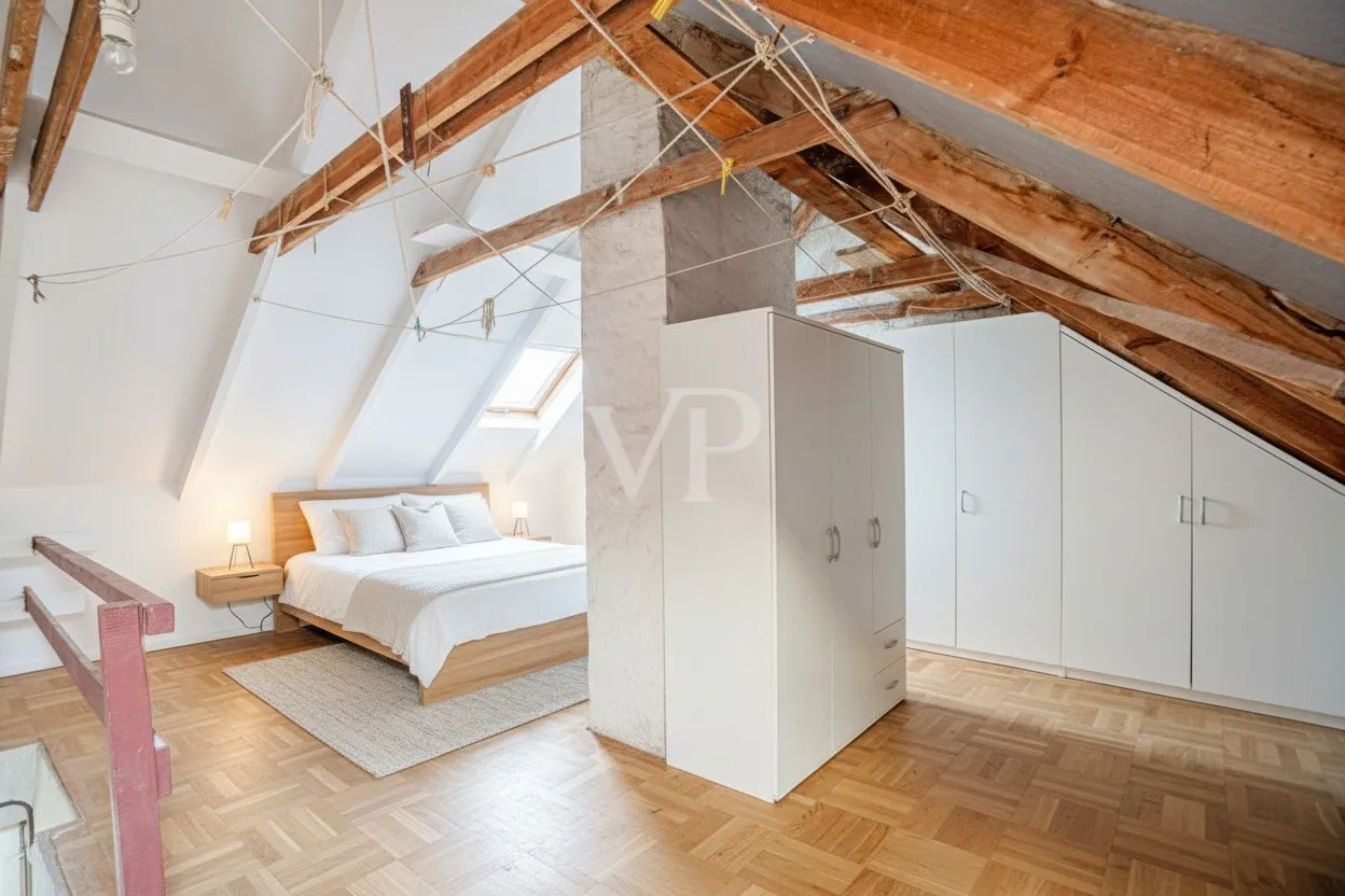 Spitzboden digital möbliert