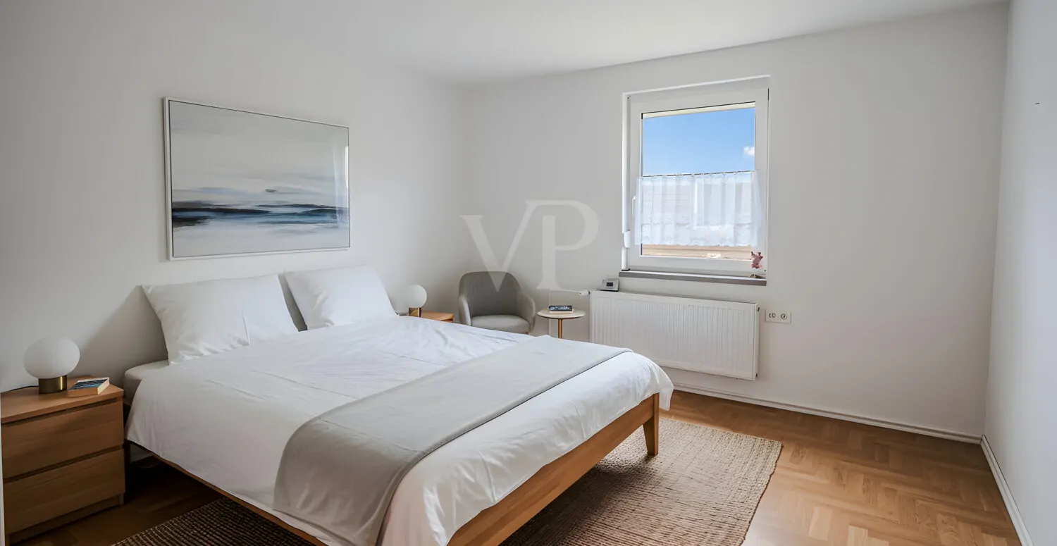 Schlafzimmer digital möbliert