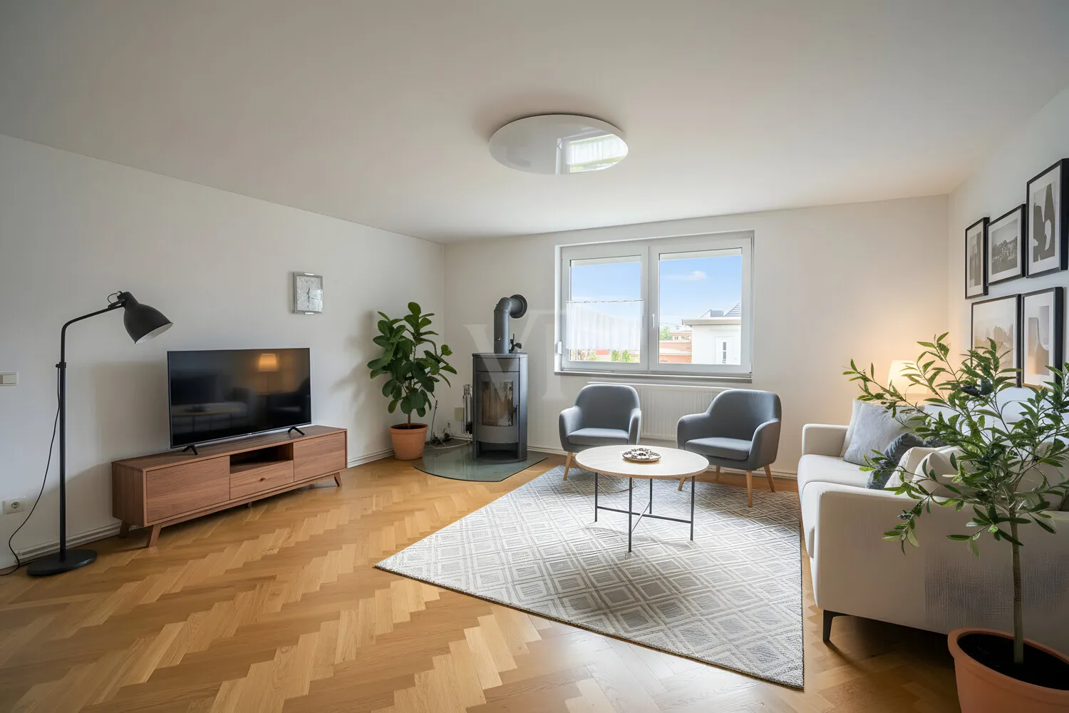 Wohnzimmer digital möbliert