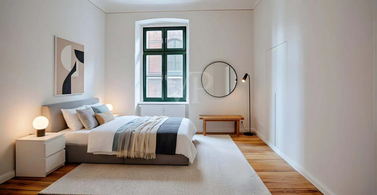 Schlafzimmer digital möbliert