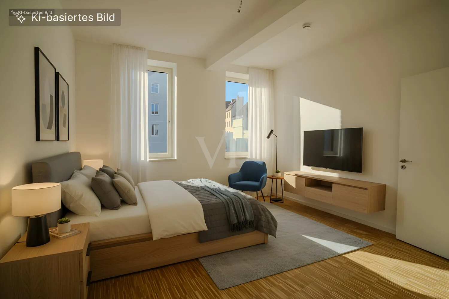 Schlafzimmer digital möbliert