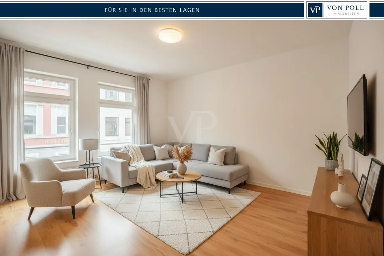 Wohnzimmer digital möbliert