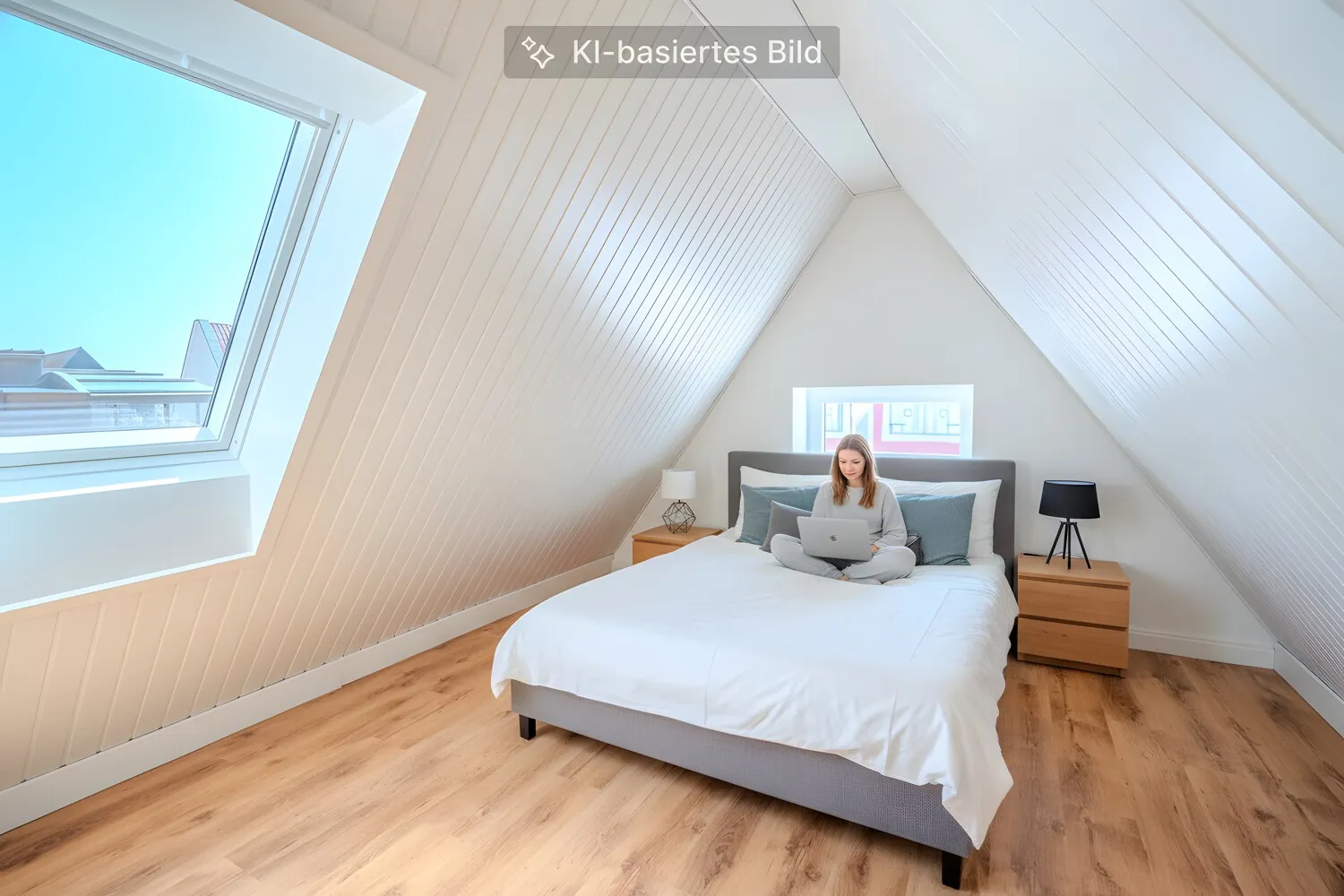Spitzboden Schlafzimmer digital
