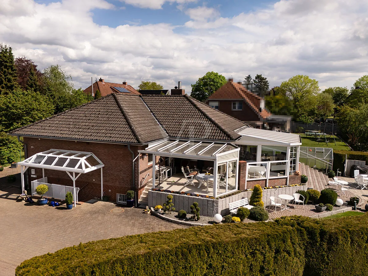 Der Blick aufs Haus