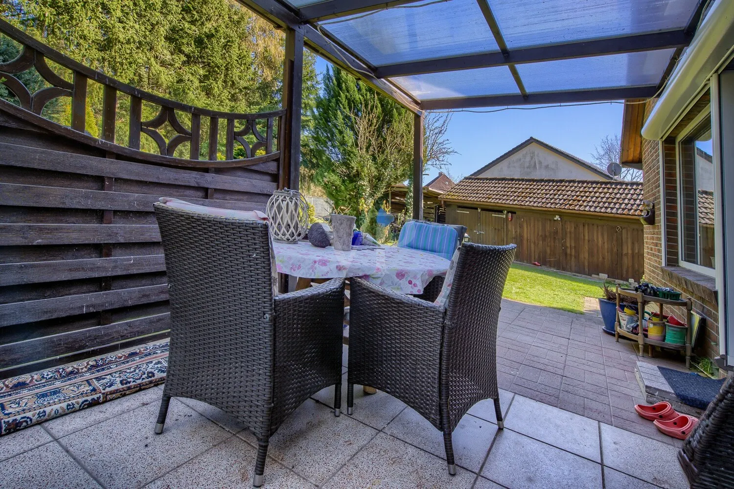 Die überdachte Terrasse