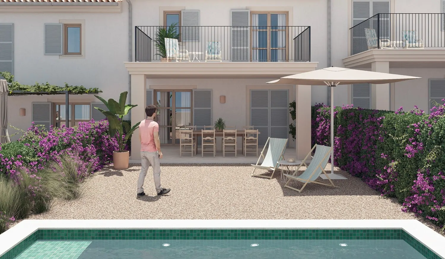 Neubauprojekt - Stadthaus mit Pool und Aussicht in Caimari.