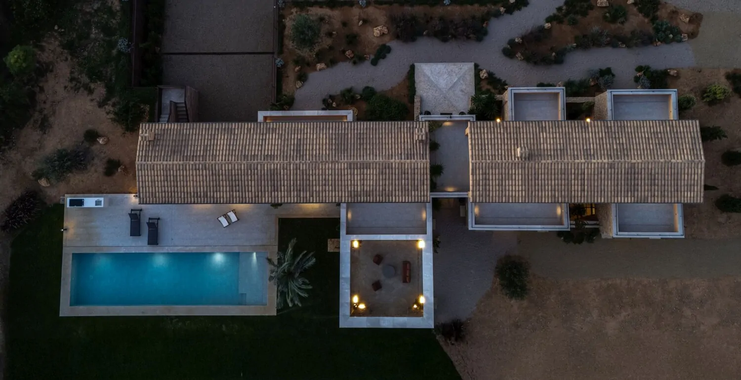 Aerial photograph at night