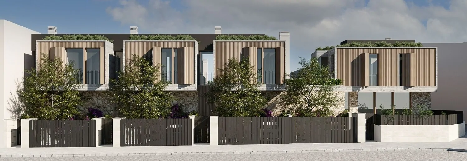 Fassade Reihenhäuser Strassenseite Son Espanyolet