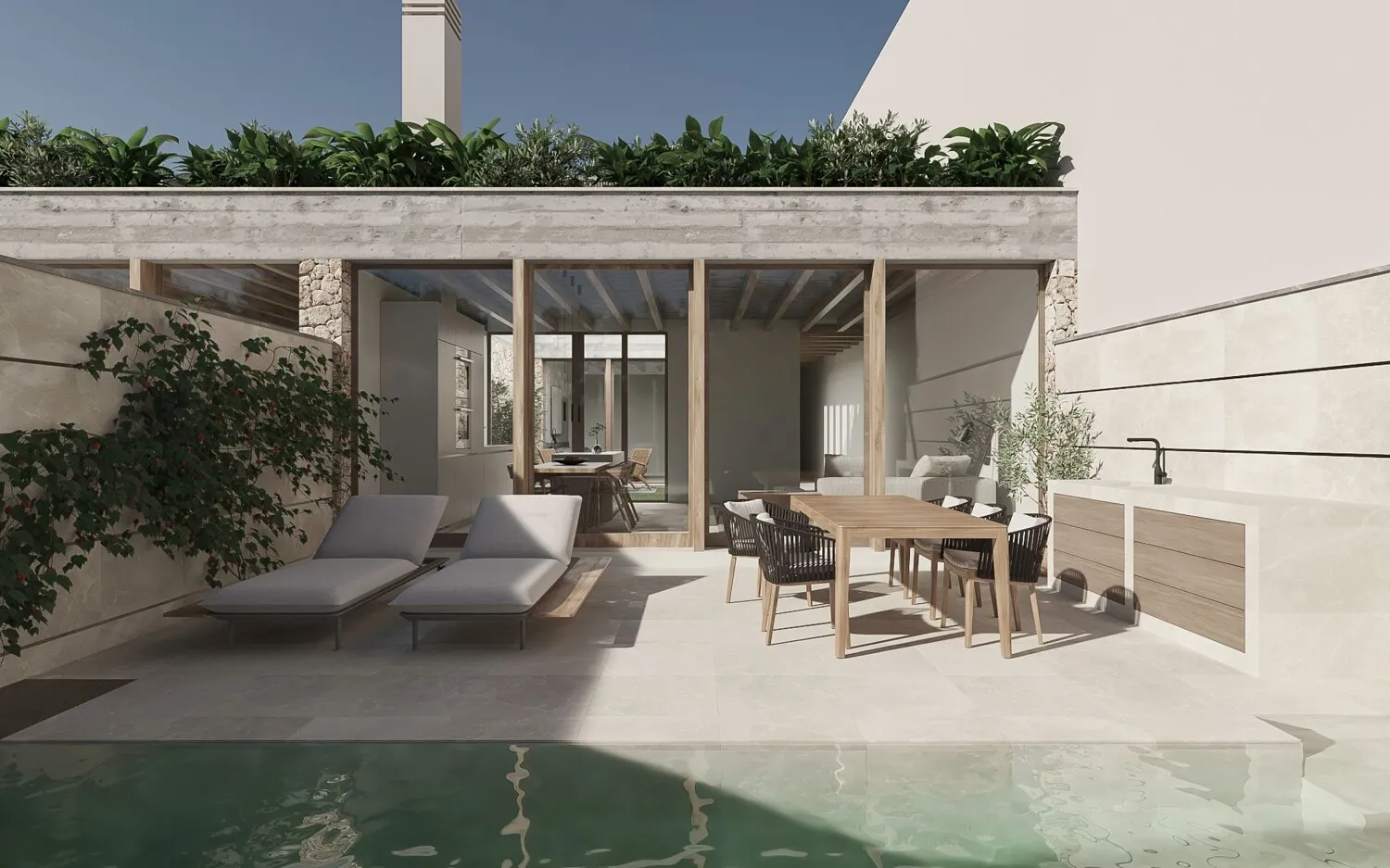 Piscina y terraza