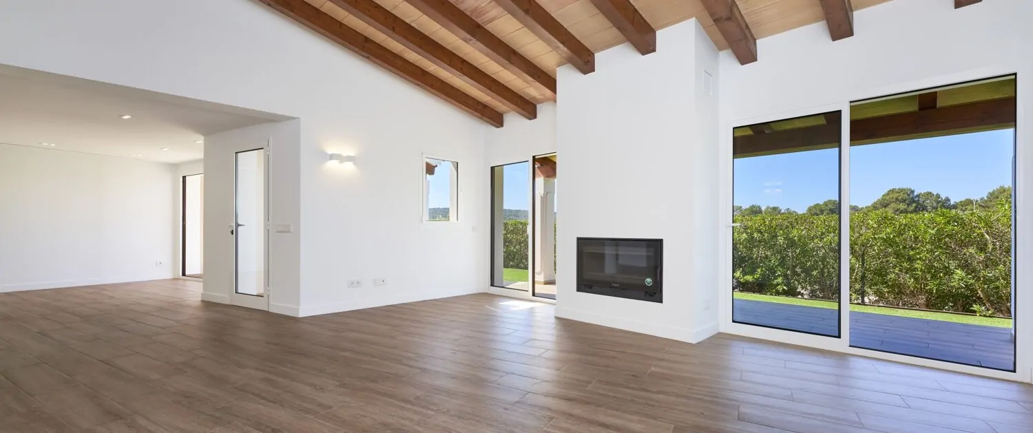 Living room with fireplace