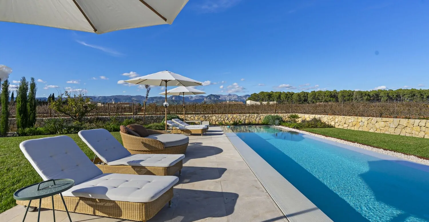 View from the pool towards the surrounding nature
