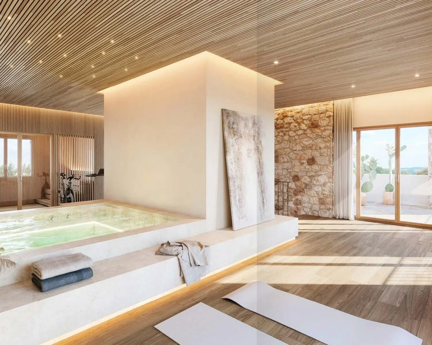 Fitness und Jacuzzi im 2. OG