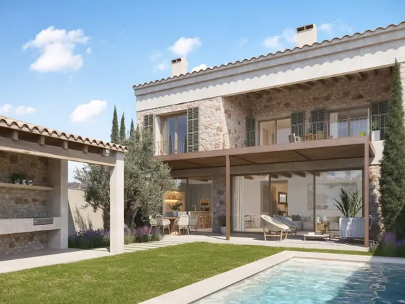 Modern finca with natural stone walls and pool in a dream location near Cala Llombards – photo 36
