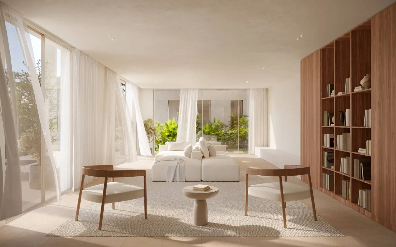 Salón y vista al patio
