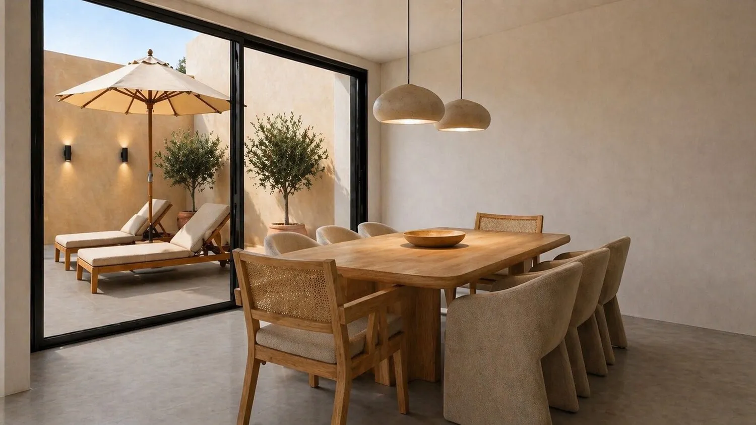 Wohnzimmer und Terrasse