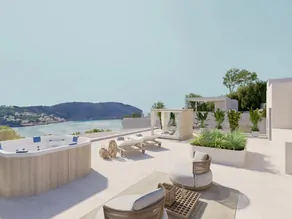 Mediterranean luxury with a breathtaking view of the bay in Camp de Mar